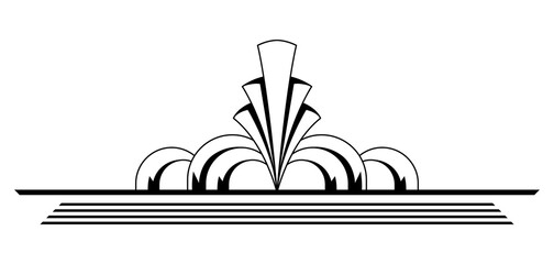 Decoration in art nouveau style. Decorative geometric element.