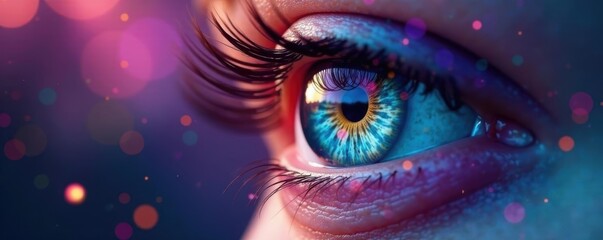 Mystic eye with rainbow hues, intricate detail, ethereal feel , photography, abstract