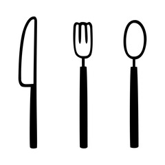 シンプルなフォークナイフスプーンのイラスト素材