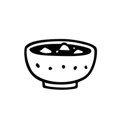 シンプルな味噌汁のイラスト素材