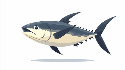 A stylized illustration of a fish swimming gracefully.