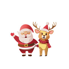 santa claus and reindeer