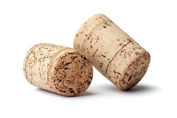 Wine cork isolated on white or white background.