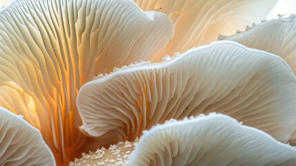 A close up of a large white mushroom with a brownish tinge