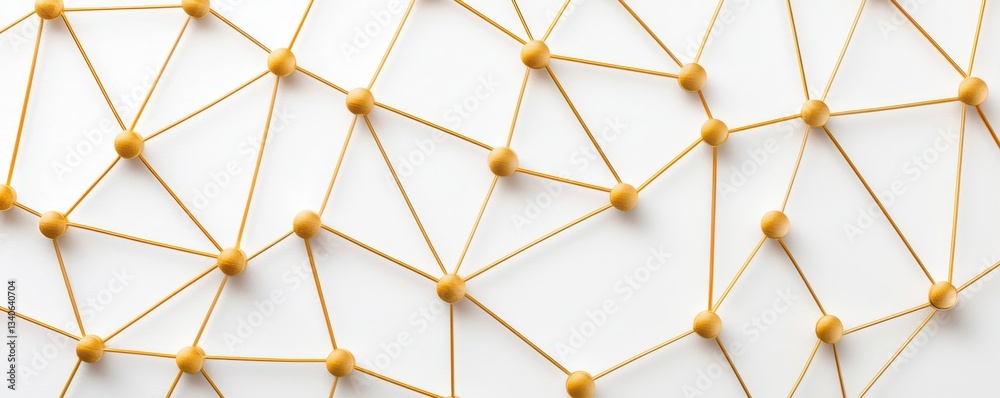 Aufkleber A close-up of a geometric network pattern made of strings and nodes against a white background, symbolizing connection and structure.