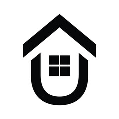 U house logo, The logo of home, U Alphabet house logo, residents, real estate, Home Logo, u real estate logo	