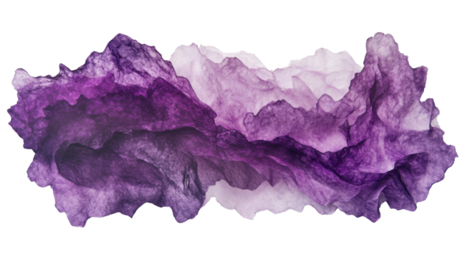 Purple and white abstract smoke cloud on transparent background
