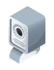 Obraz premium Security camera isolated isometric icon. Vector illustration cctv on white background. Vector isometric icon security camera