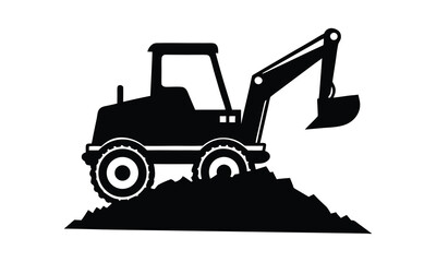 Naklejka premium Backhoe Digging Soil Simple Icon