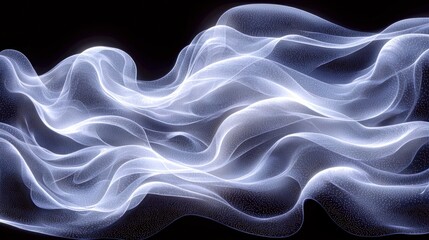 Obraz premium Abstract Light Waves: Serene Blue Digital Art