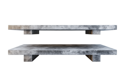 Modern concrete shelves showcasing minimalist design and durability for stylish interiors
