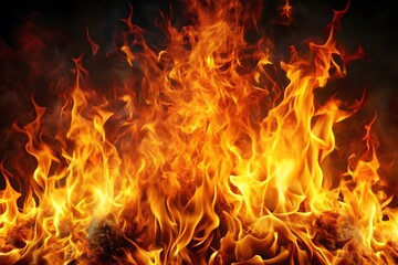 Large fire with many flames