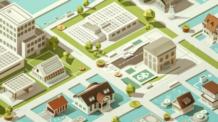 Isometric Cityscape with Currency