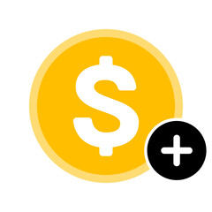 coin vector icon on transparent background