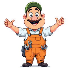 Vsai happy mechanic showing thumbs up and smiling