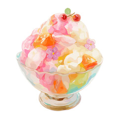 Granita illustration watercolor dessert vector