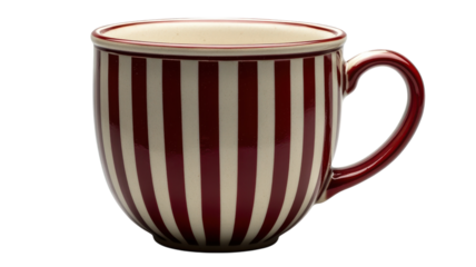 Striped ceramic mug adds charm to cozy moments at any time of day