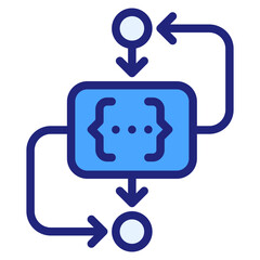 Algorithm blue icon
