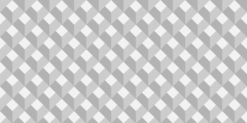Structure white block box cube seamless pattern grid vintage surface triangle web monochrome square texture white overlap cubic background.	