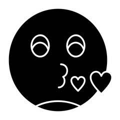 Kissing Face with Smiling Icon