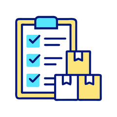 Fototapeta premium Checklist with delivery package icon