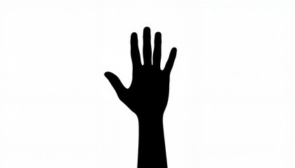 Obraz premium Elegant hand silhouette reaching upward, minimalist line art