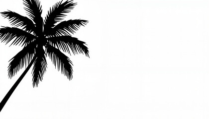 Obraz premium Elegant palm tree silhouette with minimalist design, serene aesthetics