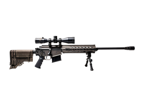 a rifle with a scope