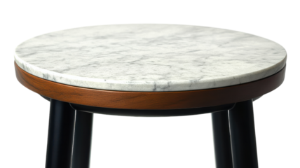 Elegant marble and wood stool perfect for modern interior design styles