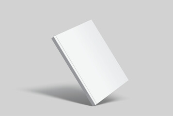 Vector realistic 3d magazine mockup with white blank cover isolated on background. For the business presentation magazine, notebook, booklet, brochure, catalogue or a publisher advertising corporate
