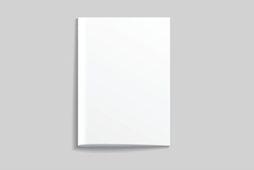 Vector realistic 3d magazine mockup with white blank cover isolated on background. For the business presentation magazine, notebook, booklet, brochure, catalogue or a publisher advertising corporate
