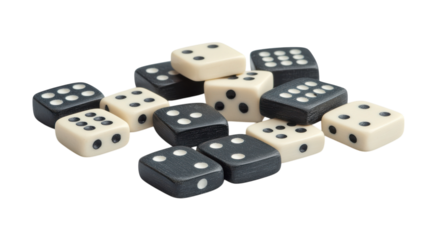 Dice scattered on a table create a playful atmosphere for games and strategy
