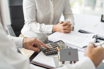 Business people signing contract making deal with real estate agent Concept for consultant home...