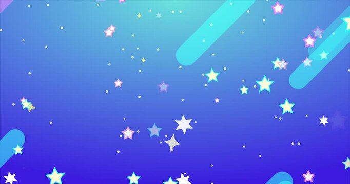 Flowing Stars and Lines.　Cute and Dreamy Motion Background. Repeatable footage.
