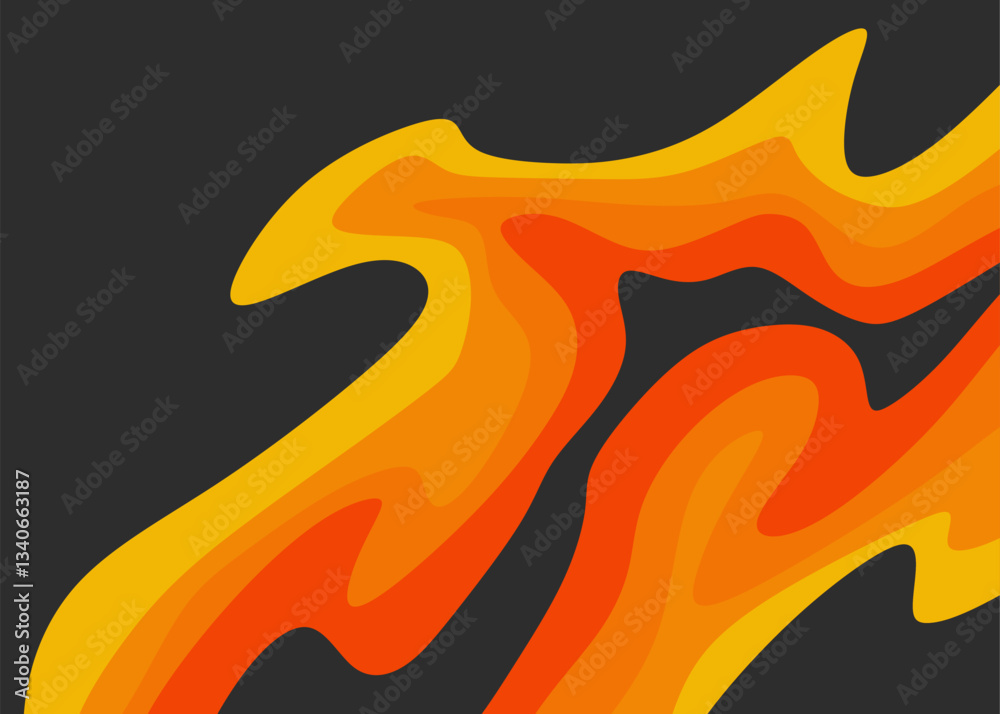 Poster wavy background with gradient contour line pattern