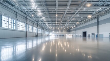 Empty hall exhibition centre.The backdrop for exhibition stands, booth,market,trade show.Conversation for activity,meeting.Arena for entertainment,event,sports.Indoor  for Factory,showroom.3d render.