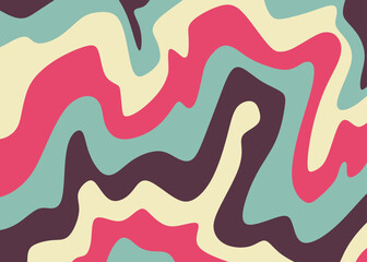Abstract background with colorful wavy line pattern. Simple oil painting pattern