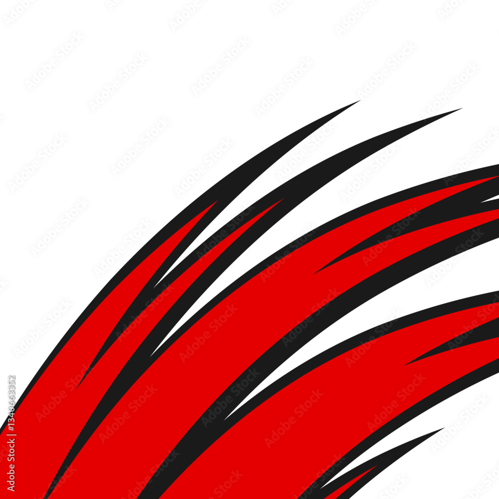 Poster abstract background with curved spike pattern and with some copy space area
