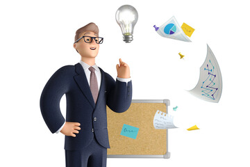 3D Businessman generated a new great idea