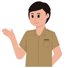 indonesia civil government with uniform PNS illustration