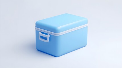 Blue 3D Icon of a Chest Freezer