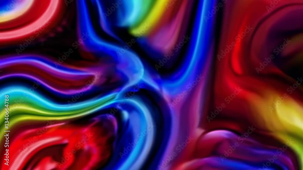 Poster vibrant abstract fluid art with mixed colors, dynamic energy. creative expression concept