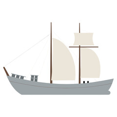 Ship illustration minimalist sailboat vector