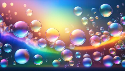 looped dreamy bubbles and rainbow lights background animation
