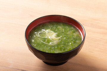 生青海苔　あおさ　味噌汁