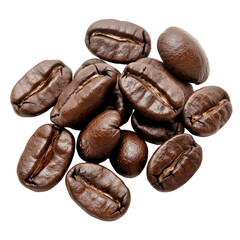 Obraz premium A collection of dark, roasted coffee beans showcasing their rich color and texture, Transparent Background.