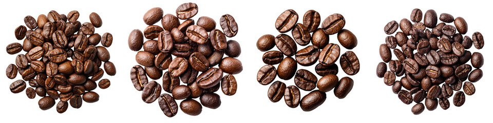 Fototapeta premium A collection of freshly roasted coffee beans in different shades of brown showcasing their rich aroma intricate texture and potential for a flavorful brewing experience