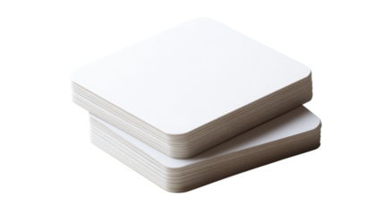 Blank cardstock squares stacked for creative projects and artistic endeavors