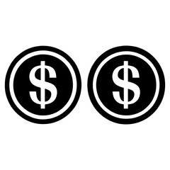 Coin symbols black icons  vector