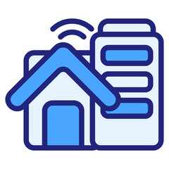 Work from home blue icon